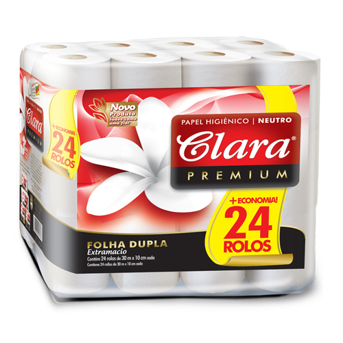 Papel Higiénico Doble Hoja Clara 24 Rollos 30 mts