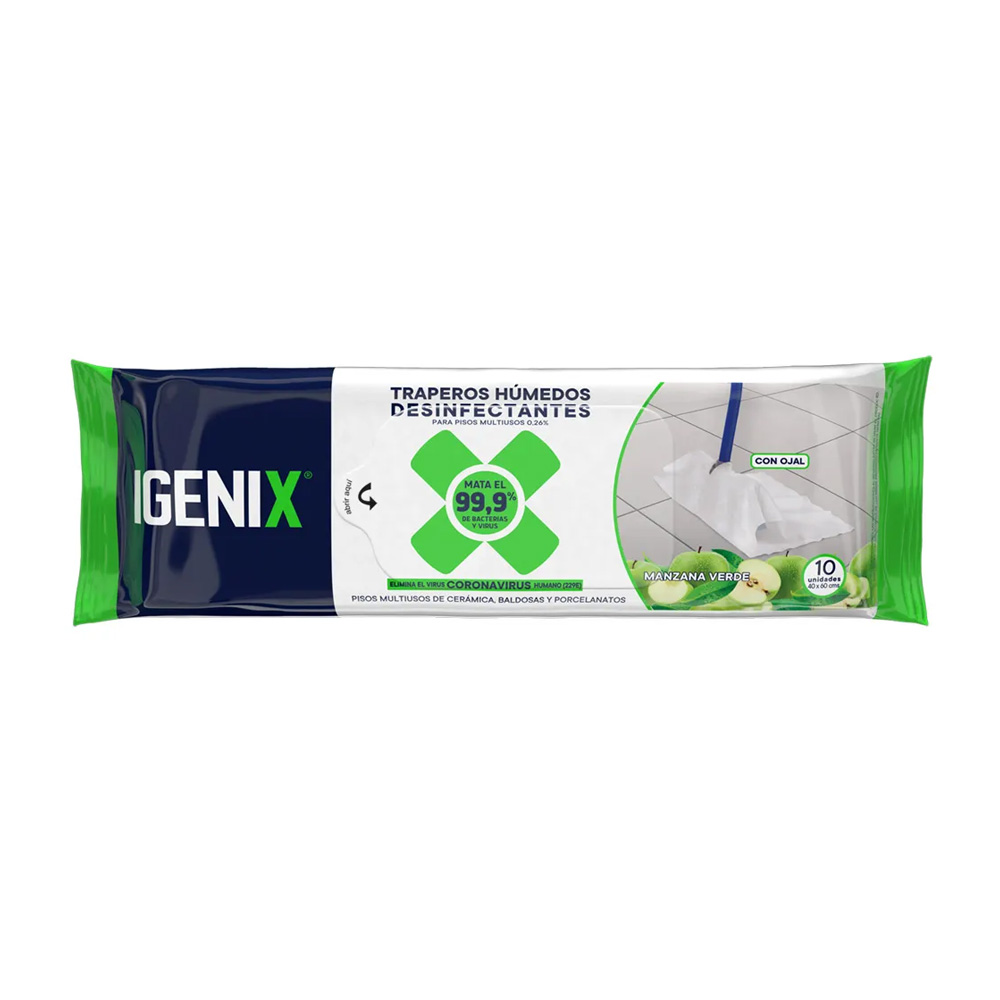 Trapero Piso Igenix Desinf Manz Verde 8Un