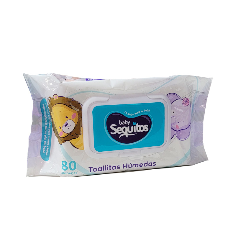 Toallitas Húmedas Con Tapa Sequitos 80 unidades
