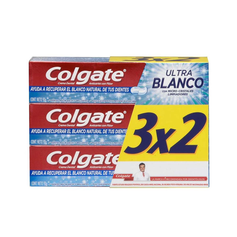 Pack Colgate 3X2  Ultra Blanco 90 gr