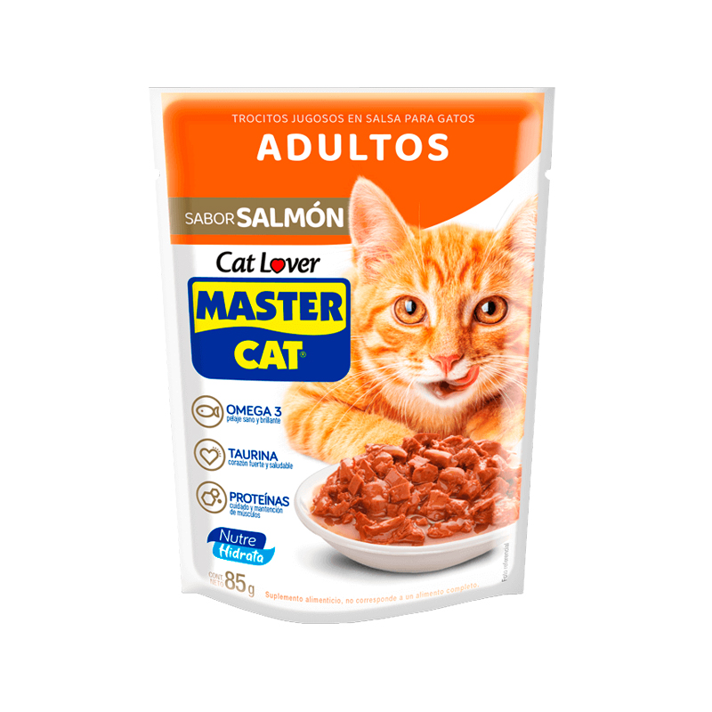 Master Cat Trocitos Jugosos Salmón 85 grs