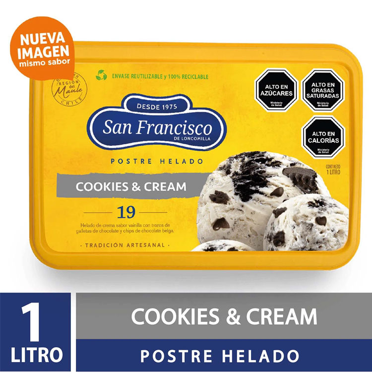 Helado San Francisco Cream &Cookies 1L