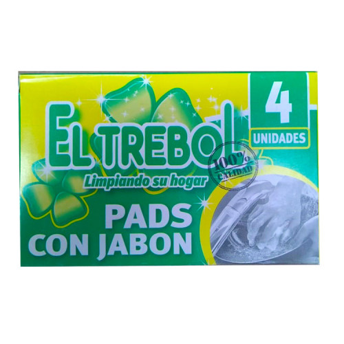 El Trebol Pads Con Jabón 4 unid Caja 