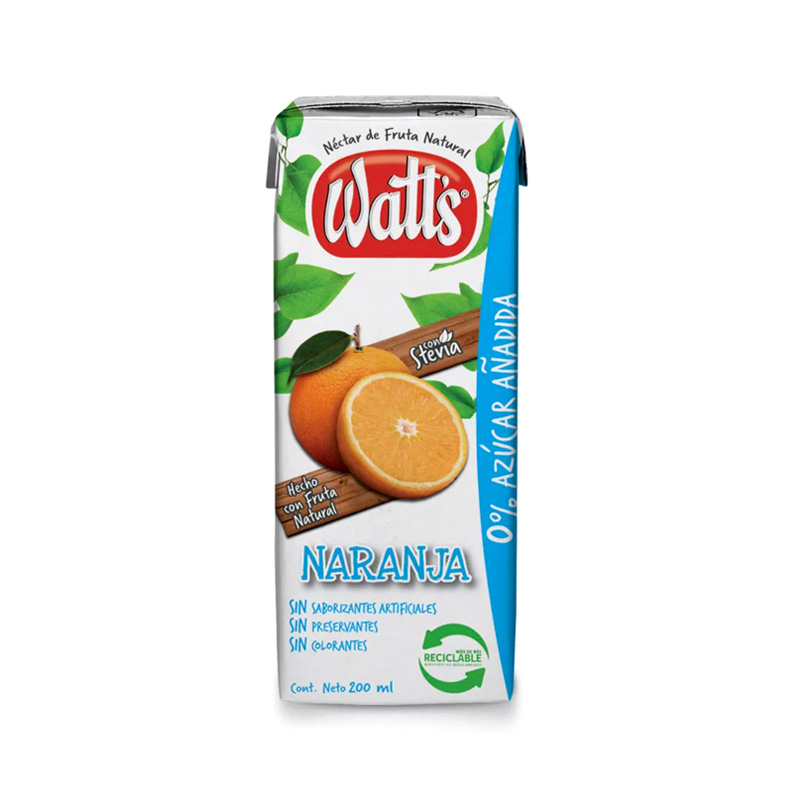 Néctar Watts Naranja Light Tetra 200 Cc