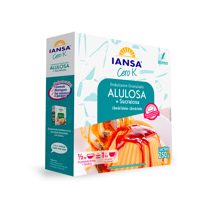 Endulzante Granulado Iansa Cero K Alulosa Sucralosa 250 gr