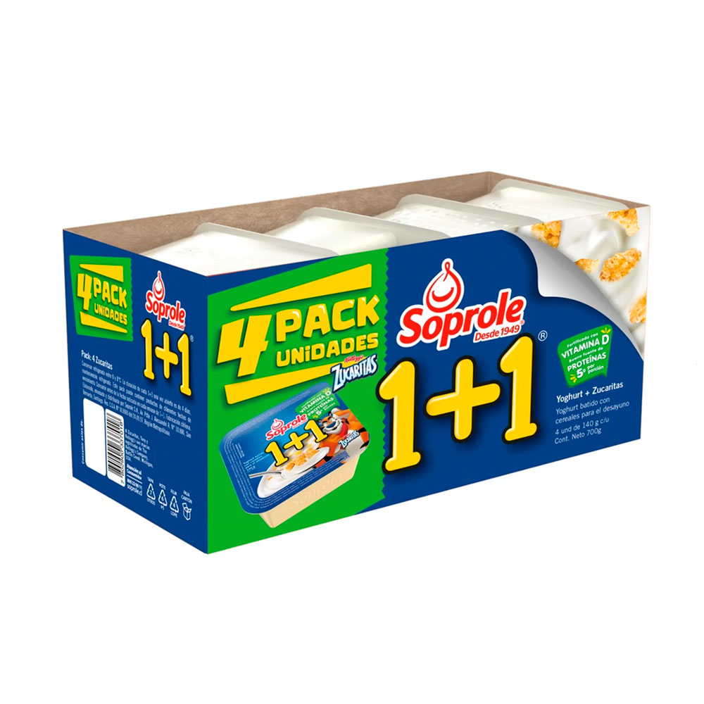 Yog Soprole 1+1 Pack X 4 140 Gr