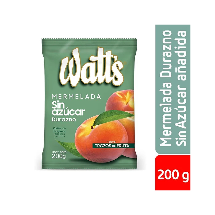 Mermelada Watts S/Azucar Durazno 200 Gr