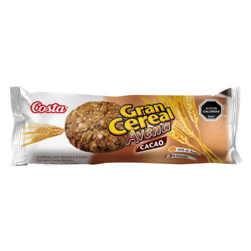 Galleta Costa G/Cereal Avena Cacao 185 Gr