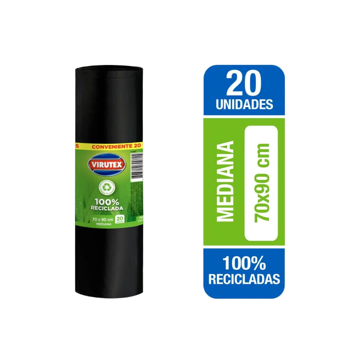 Bolsa Basura Bio Ecorollo Virutex 70x90 cms. Rollo 20 und