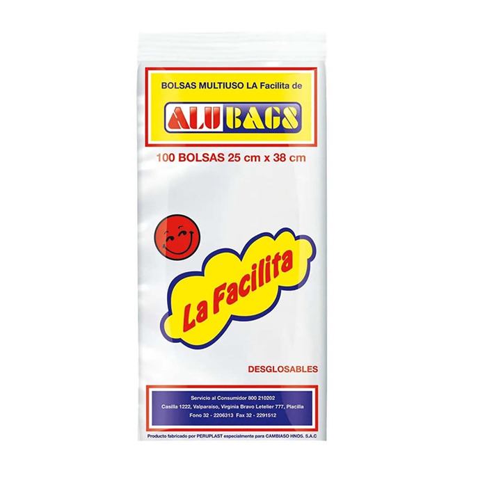 Bolsa Multiuso Facilita 25x38 cms. 100 und