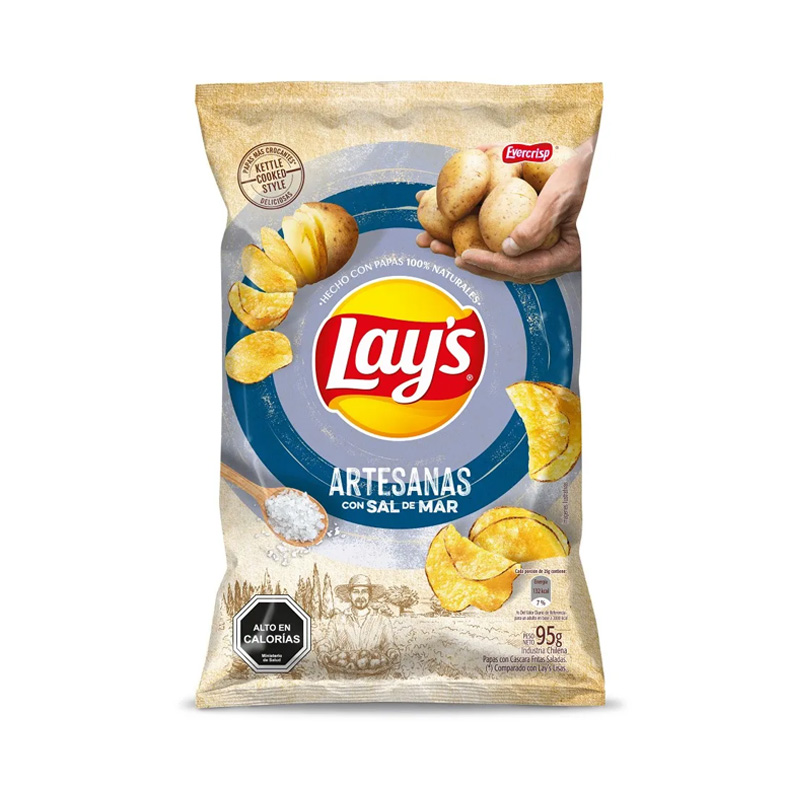 Papas Lays Artesana Sal De Mar 95 grs 