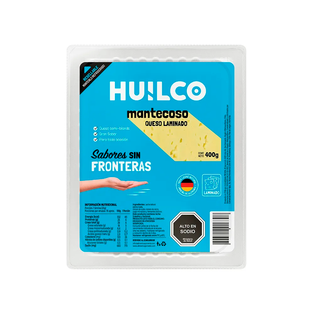 Queso Mantecoso Laminado Huilco 400 gr