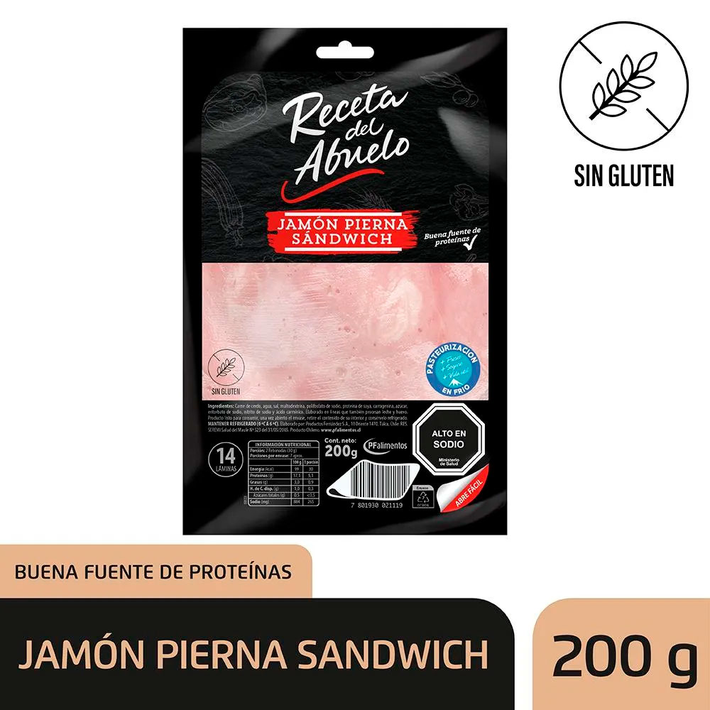 Jamón Pierna Artesanal Receta Del Abuelo 125 Gr