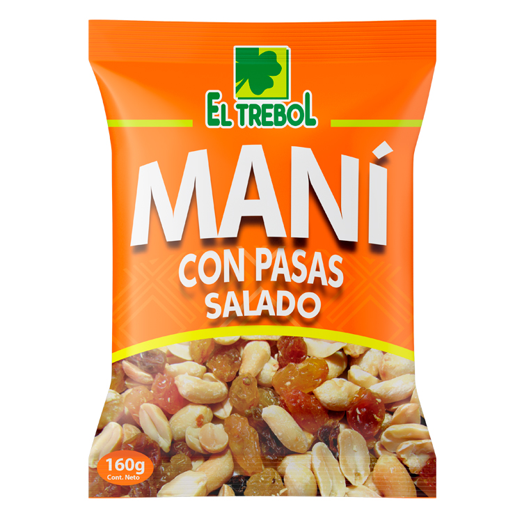 Maní Con Pasas Con Sal El Trébol 160 gr