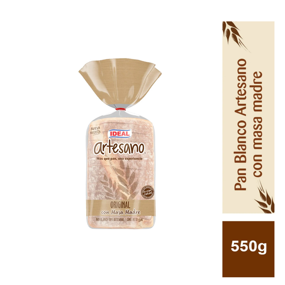 Pan Artesanal Blanco Ideal 550 Gr