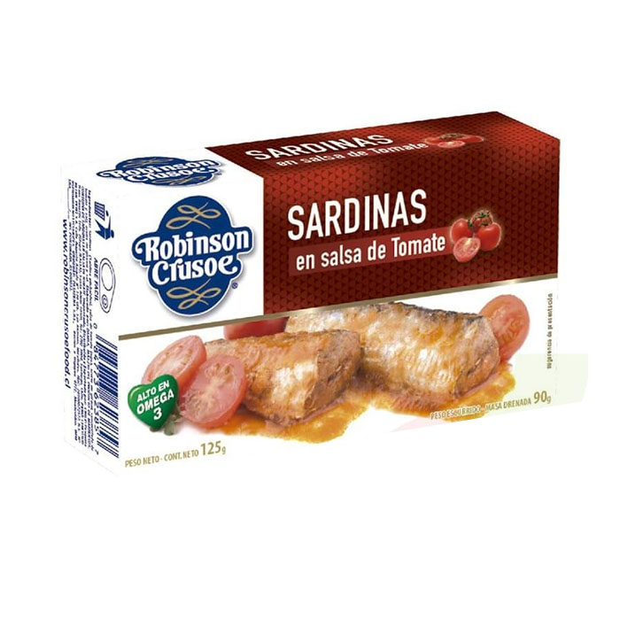 Sardinas Robinson Crusoe Salsa Tomate 125 gr (90Gr Drenado)