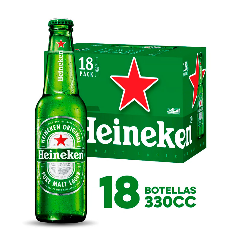 Cerveza Heineken Botella 18 x 330 cc