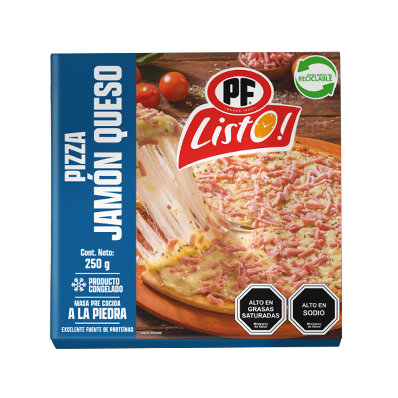 Pizza Jamon Queso Ind Pf Lista 250 Gr