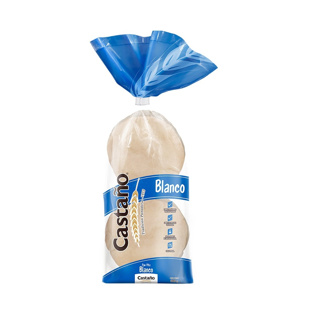Pan Pita Blanco Castaño 300 Grs