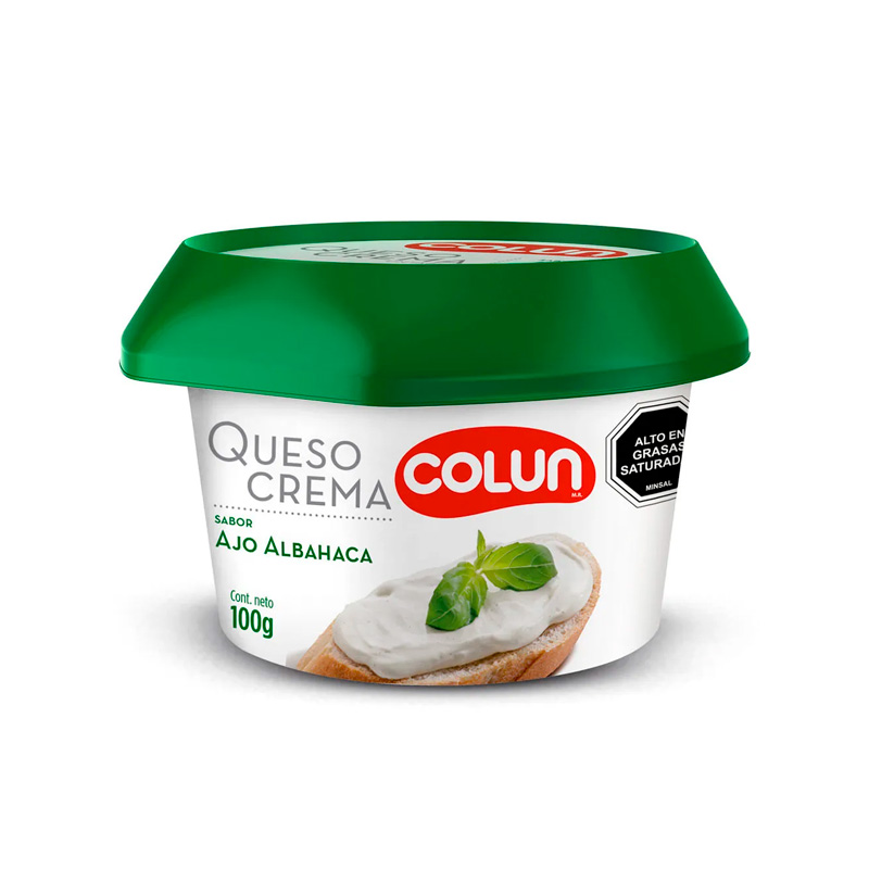 Queso Crema Colun Ajo/Albahaca 100 Grs 