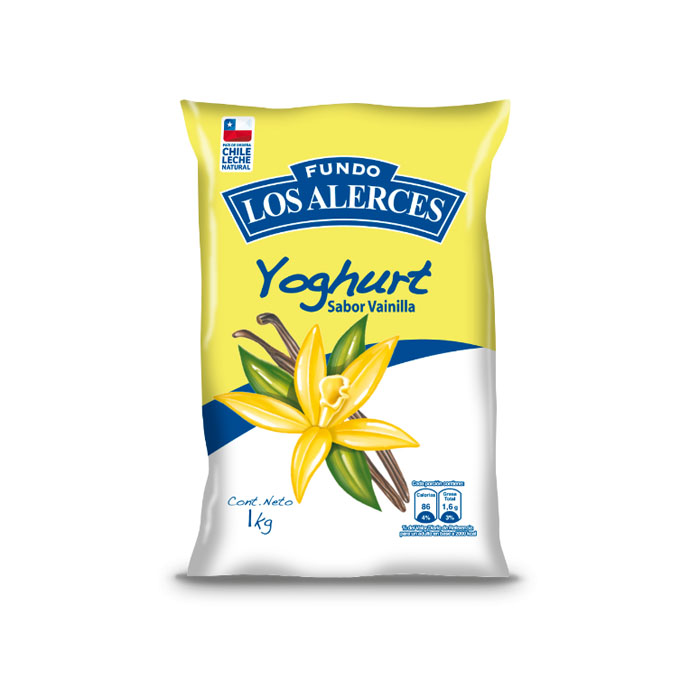 Yogurt Los Alerces Vainilla Bolsa 1 L