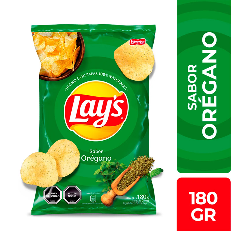Papas Lays Mediterráneas Orégano 180 Grs 