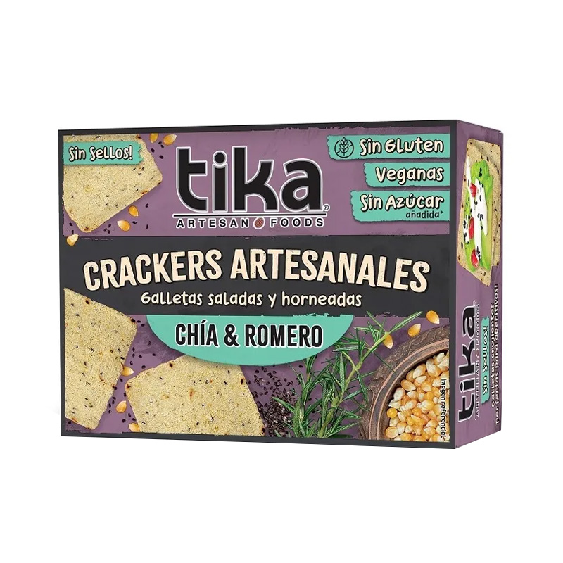  Galleta Tika Crackers Chía Romero 140 grs.