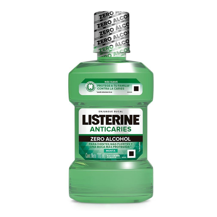Listerine Enjuague Bucal 180 ml Anticaries Zero Alcohol