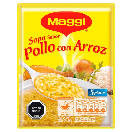 Sopa Maggi Pollo Arroz 70Grs
