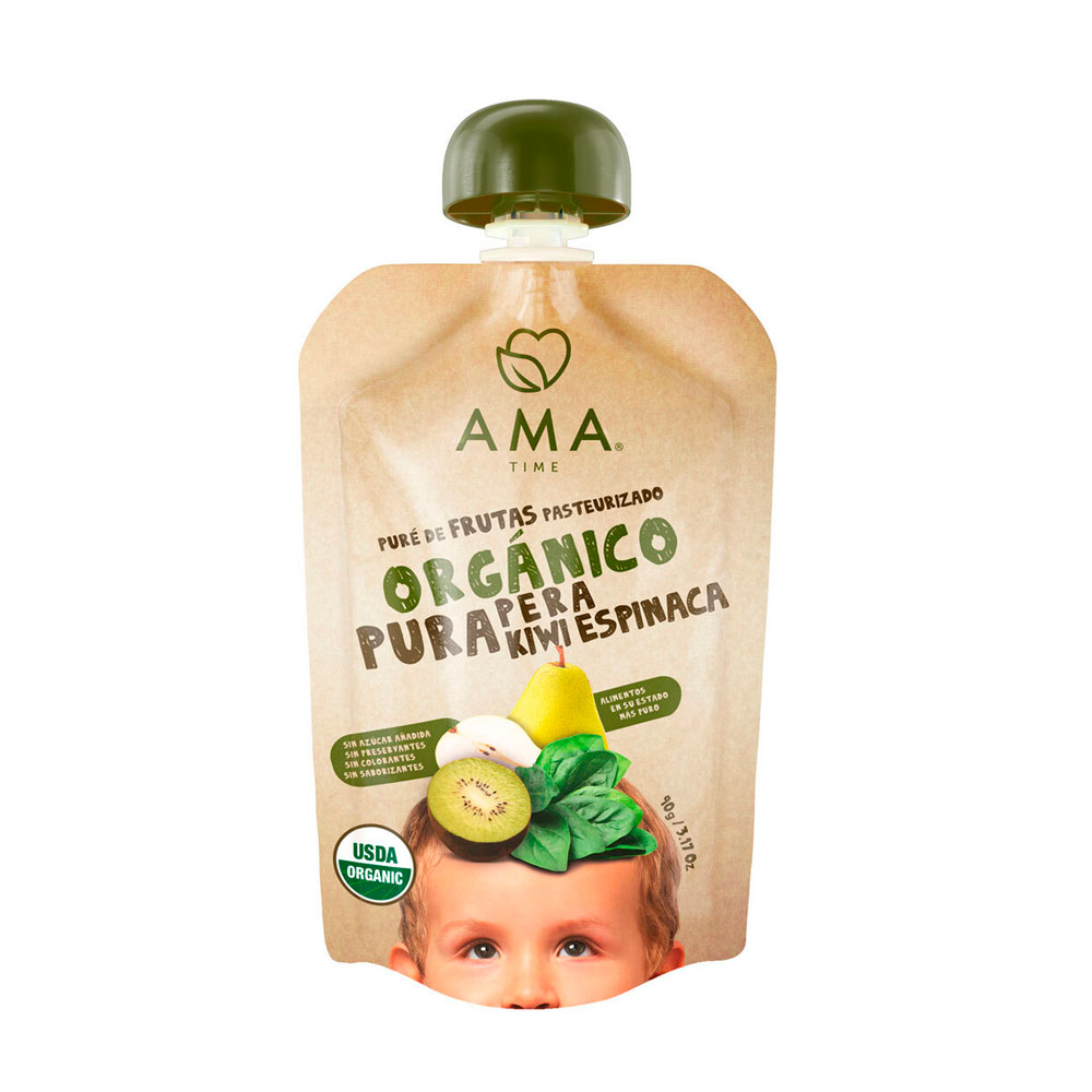 Puré Fruta Ama Pera Kiwi Espinaca 90 Gr