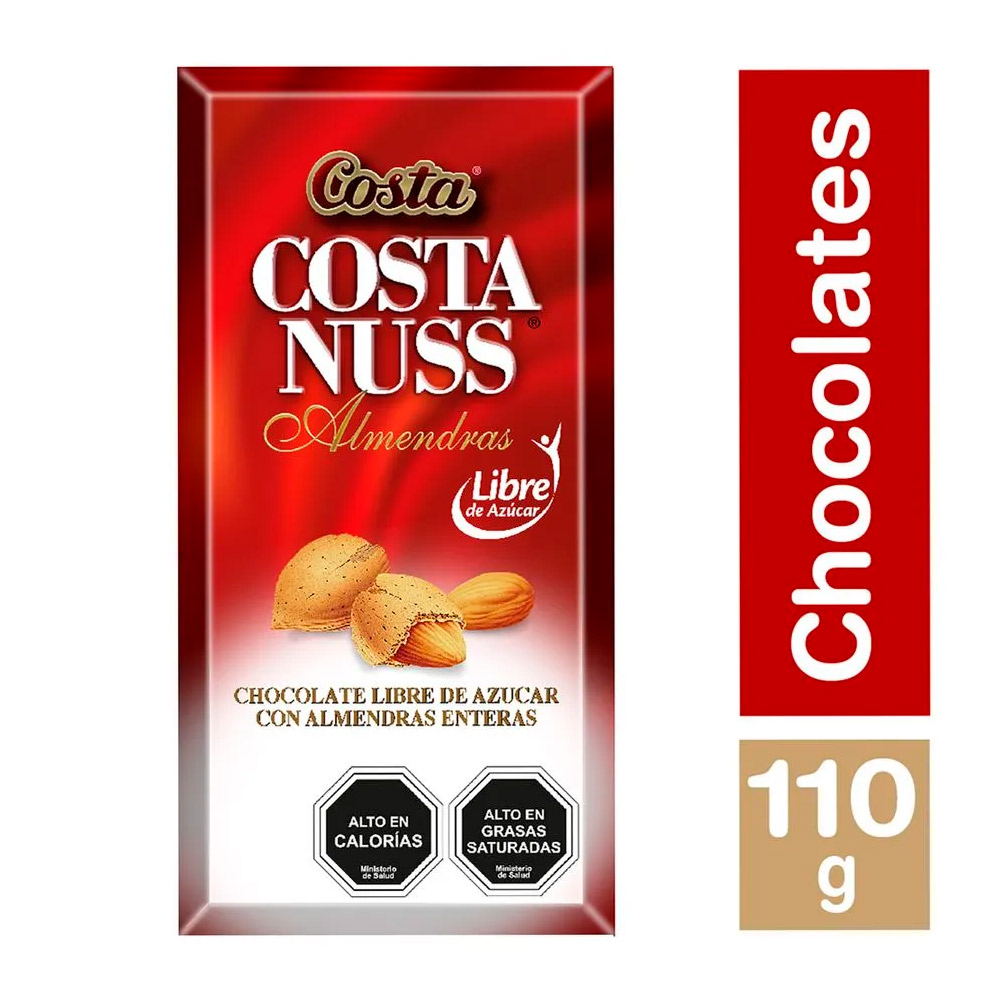 Chocolate Costa Nuss Libre Azúcar 110 Gr
