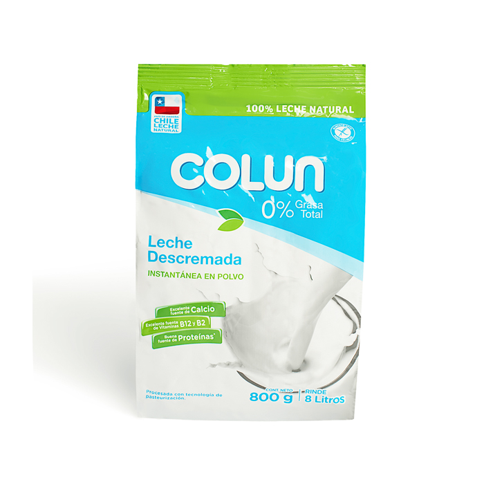 Leche Polvo 0% Colun 800 Grs