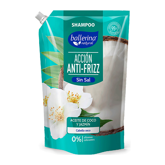 Shampoo Ballerina Doypack Sin sal Coco Jazmin 900 ml