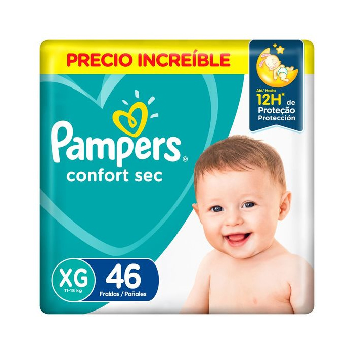  Pañal Pampers Confort Sec XG 46 un