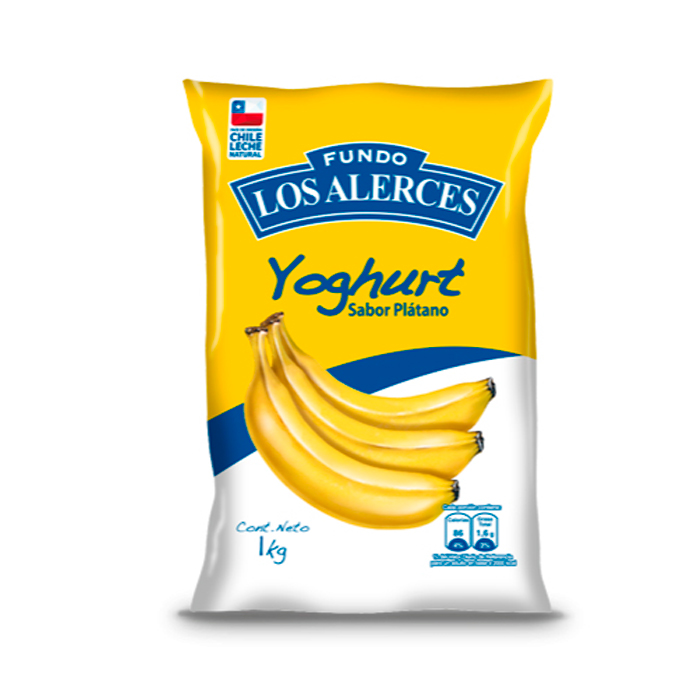 Yogurt Los Alerces Platano Bolsa kg