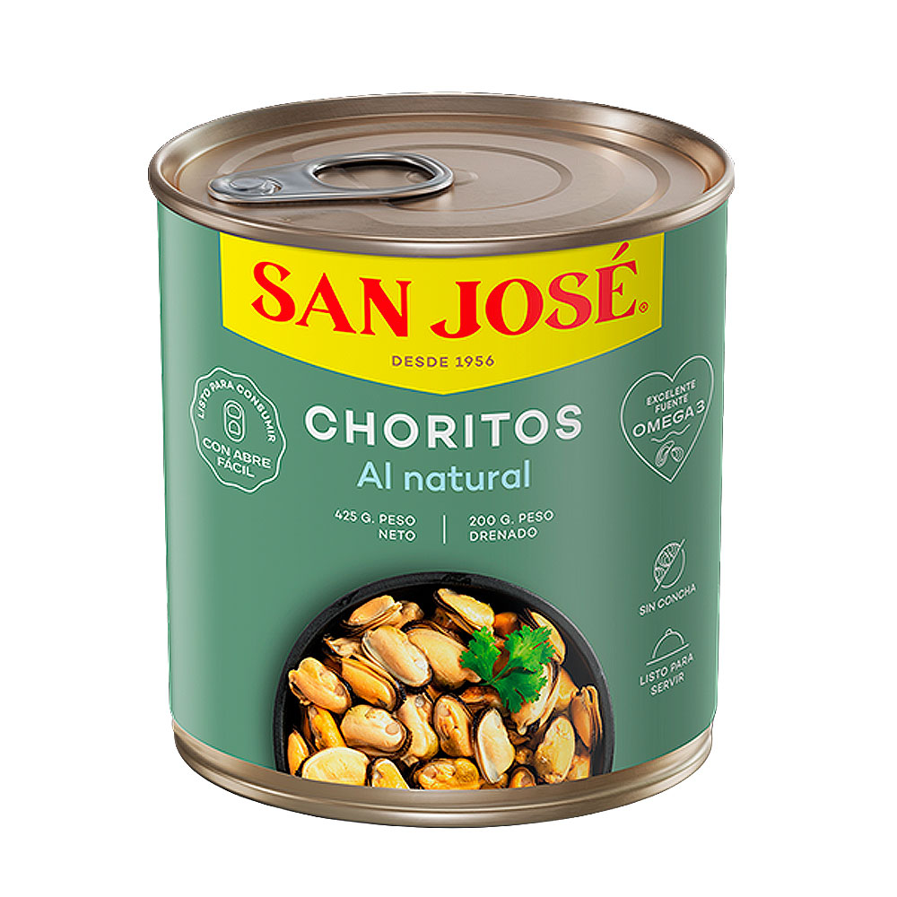 Choritos San José Natural 425 Grs (200 Grs Drenado)