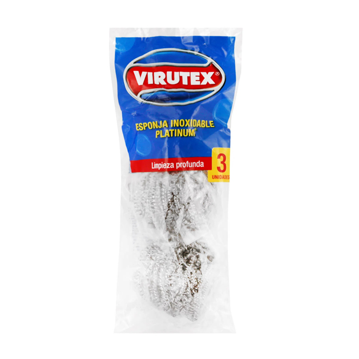 Esponja Inox Platinum Virutex Clasica 3Und
