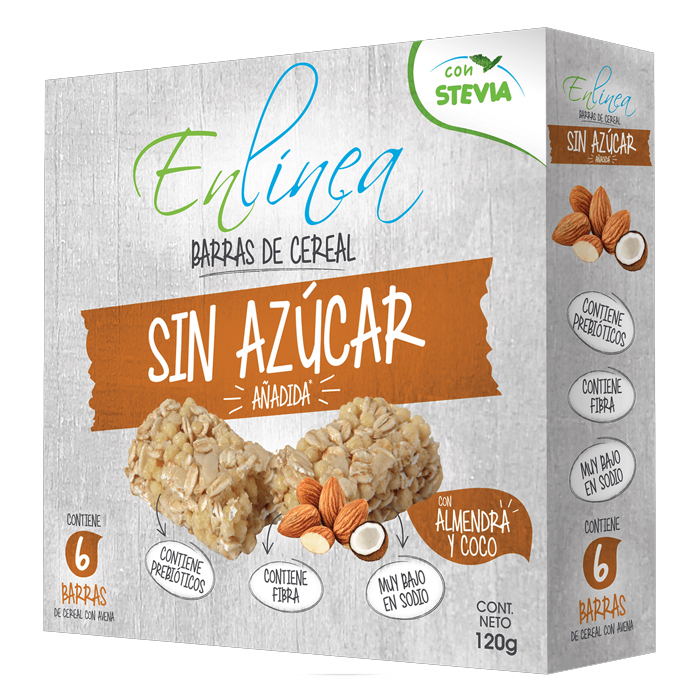 Cereal En Linea Barra Almendra Coco 90 Grs