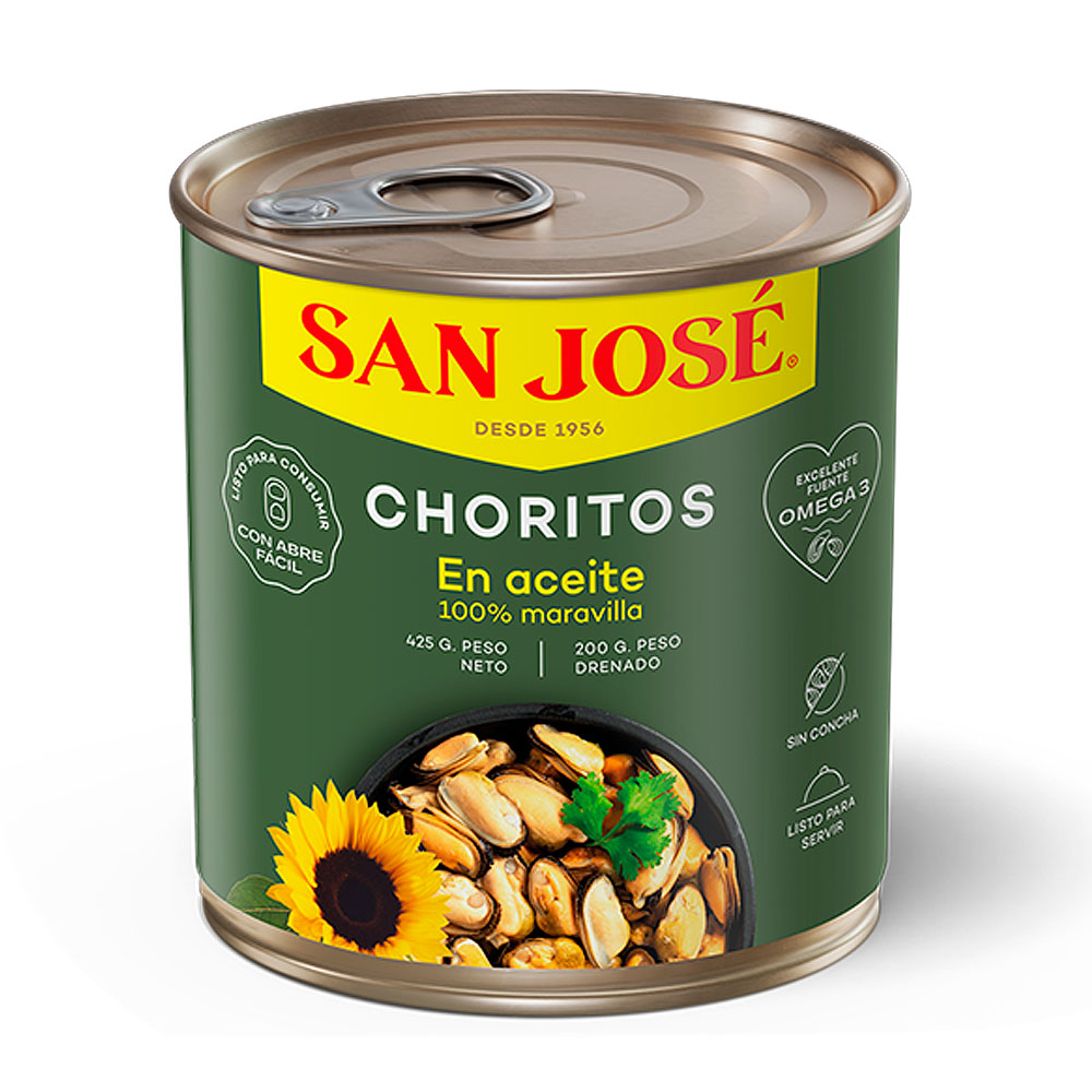 Choritos San José Aceite 425 Grs (200 Grs Drenado)