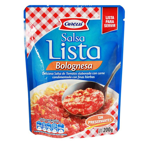 Salsa Lista Carozzi Bolognesa 200 Grs