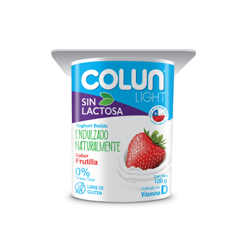 Yogurt Colun Light Frutilla Sin Lactosa 120 grs