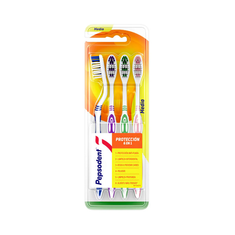 Cepillo Pepsodent Trident Media 4 Unidades