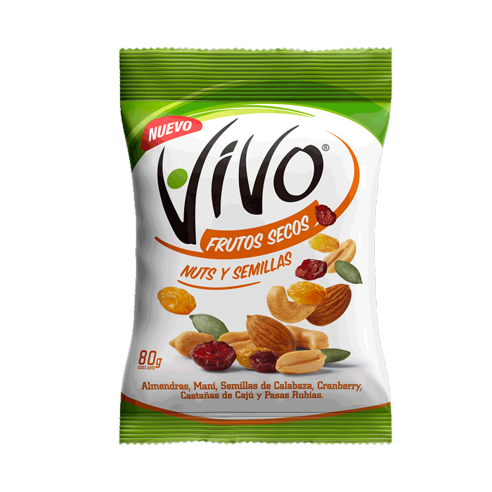 Frutos Secos Vivo Nuts Y Semillas 80 Grs