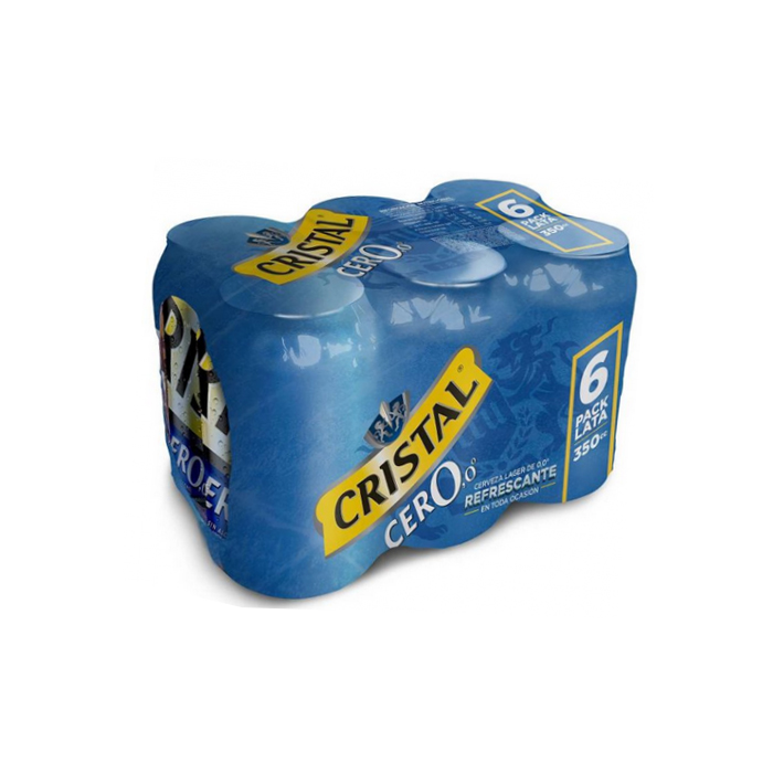 Cerveza Cristal Cero Lata Pack 6 X 350 Cc