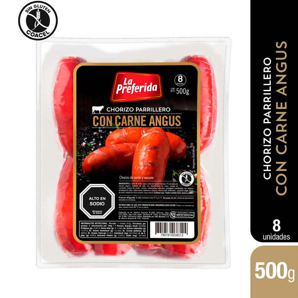 Chorizo Angus La Preferida 500 Gr