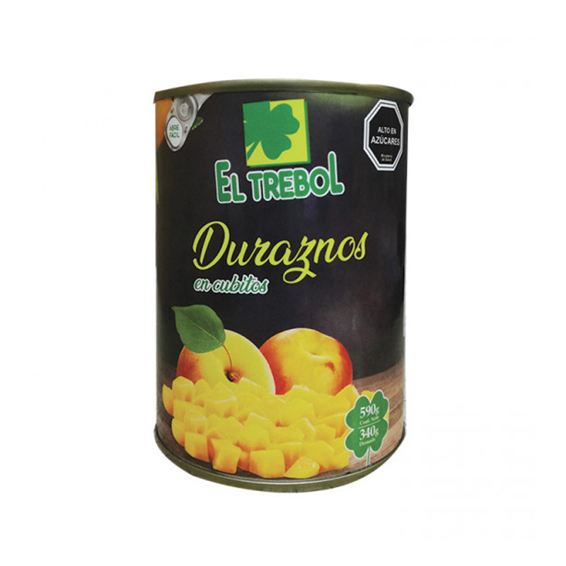 Duraznos El Trébol Cubitos 590 Grs (340 Gr drenado)