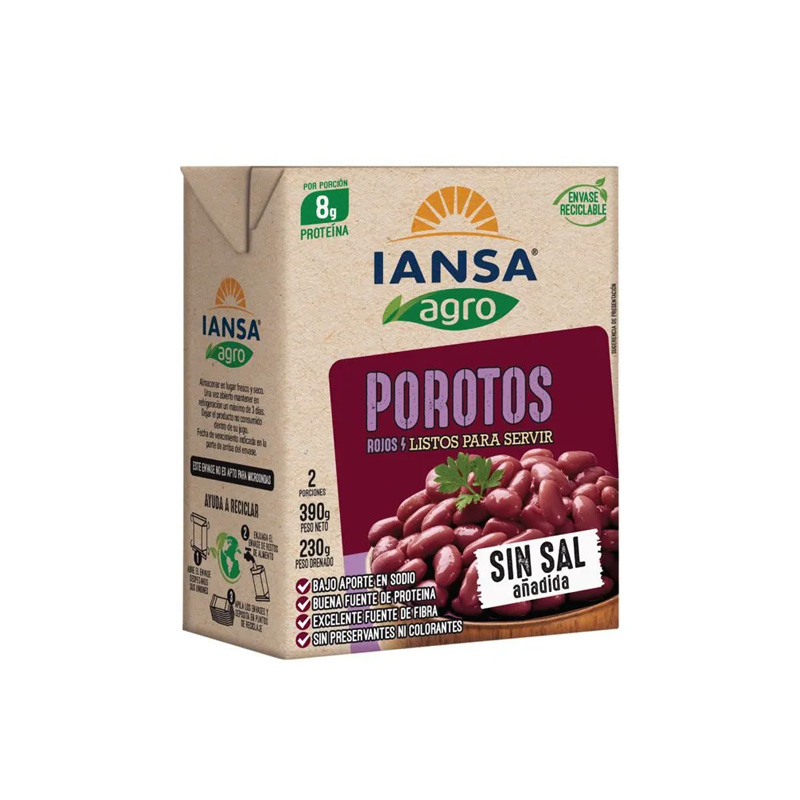 Porotos Rojos Iansa Tetra 390 Grs (230 Gr Drenado)