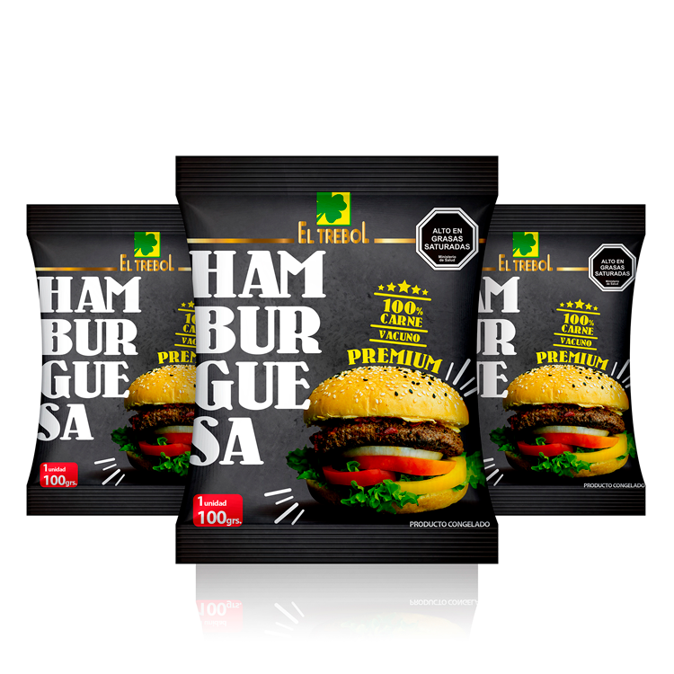 Hamburguesa De Vacuno Premium El Trebol 100 gr