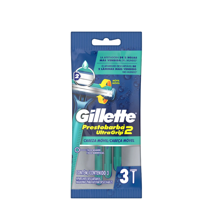 Máquina Afeitar Prestobarba Ultragrip Bolsa 3un