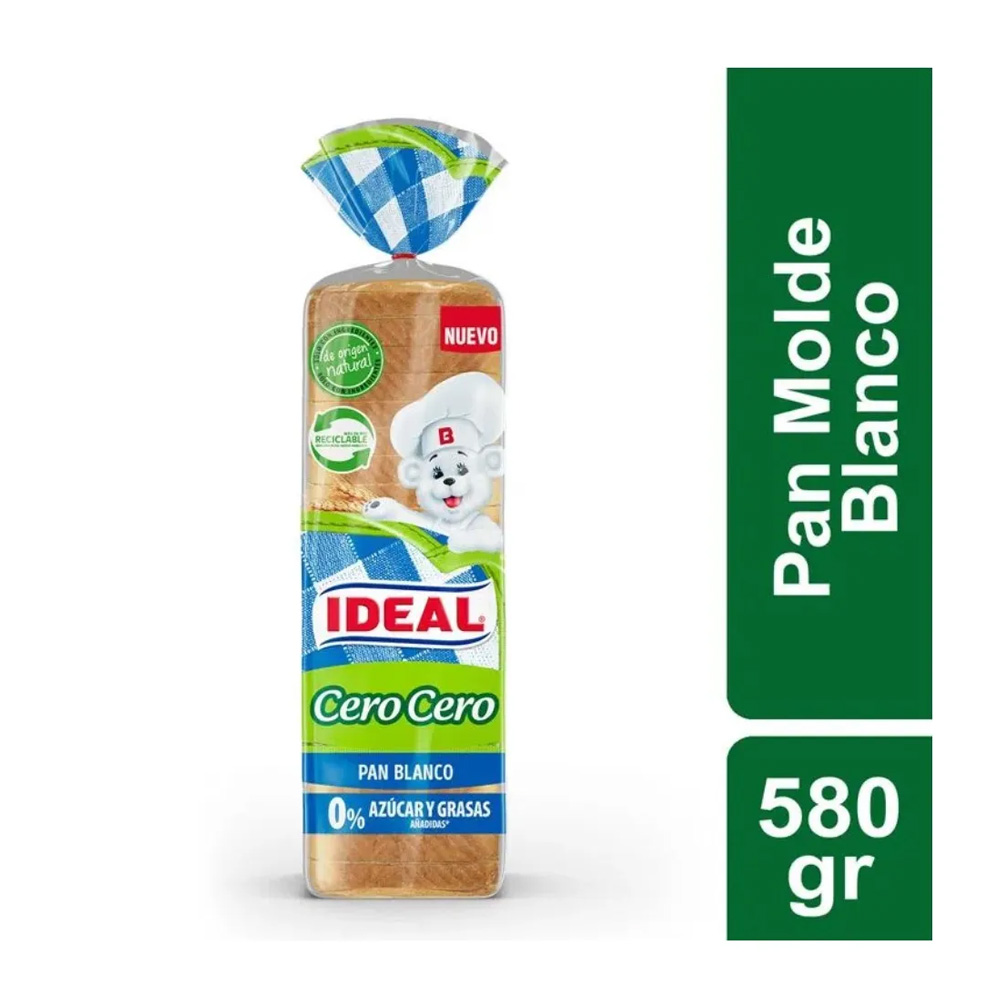 Pan Blanco Cero Cero Ideal 580 Gr